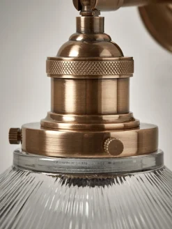 Cox & Cox Wall Lights<Antique Fluted Glass Wall Light - Brass
