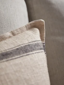 Cox & Cox Cushions|Cushions<Black & Natural Striped Cushion Cover - Rectangle