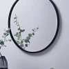 Cox & Cox Round Mirrors|Wall Mirrors<Black Bevelled Round Mirror - Large