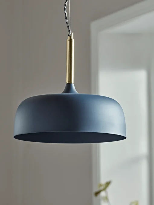 Cox & Cox Pendants<Blue & Brass Pendant Light
