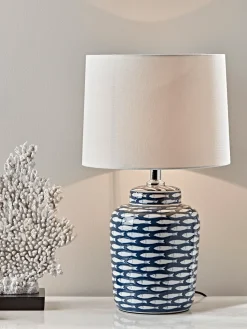Cox & Cox Table Lamps<Blue Fish Table Lamp