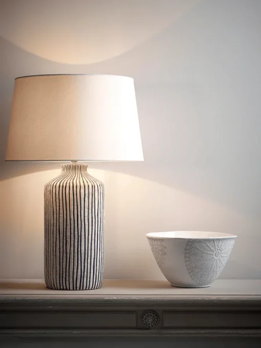 Cox & Cox Table Lamps<Blue Stripe Table Lamp
