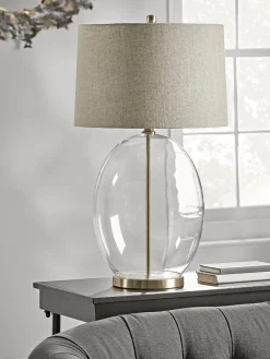 Cox & Cox Table Lamps<Brushed Brass & Glass Table Lamp
