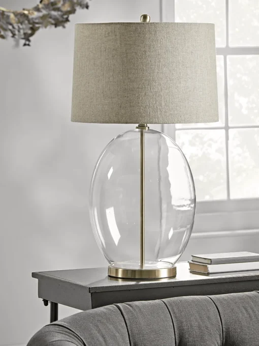 Cox & Cox Table Lamps<Brushed Brass & Glass Table Lamp