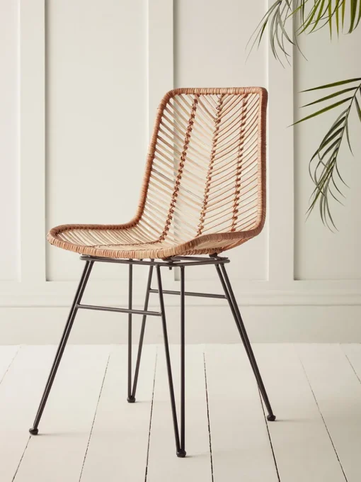 Cox & Cox Dining Chairs<Chevron Flat Rattan Dining Chair