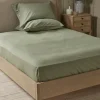 Cox & Cox Bedding|Bedding<Cotton King Fitted Sheet- Eucalyptus