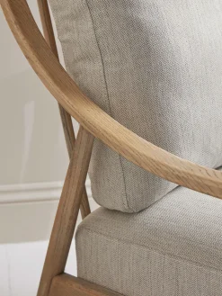 Cox & Cox Occasional Chairs|Armchairs & Loveseats<Curved Arm Mid Century Chair - Linen