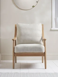 Cox & Cox Occasional Chairs|Armchairs & Loveseats<Curved Arm Mid Century Chair - Linen