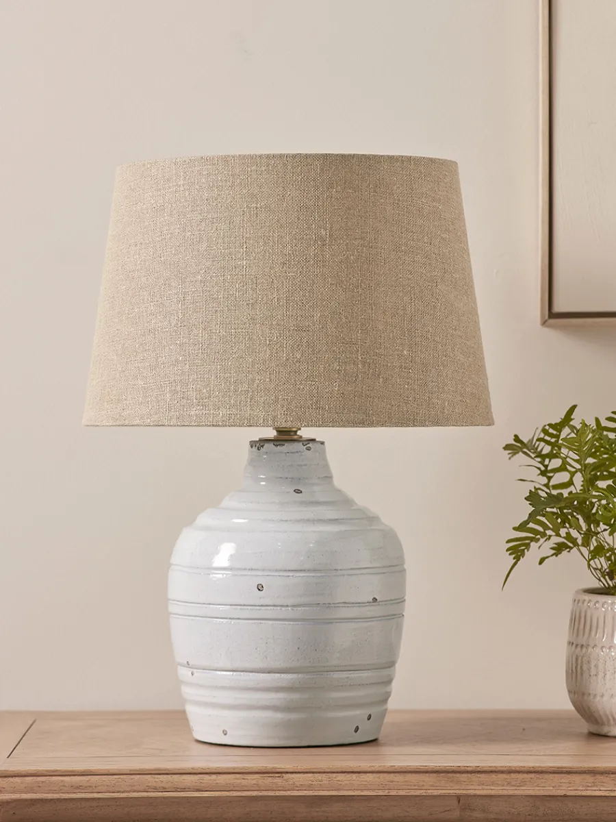 Cox & Cox Table Lamps<Distressed Whitewashed Table Lamp