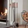 Cox & Cox Fireside<Faux Leather Fireside Set
