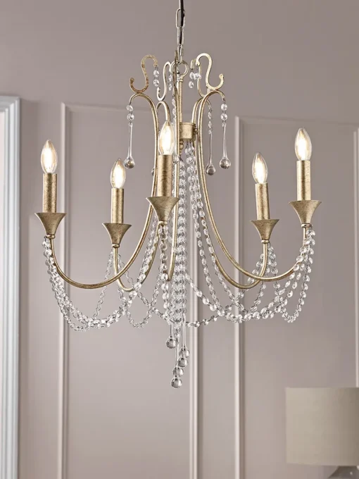 Cox & Cox Chandeliers & Decorative Lighting<Five Arm Leaf Chandelier