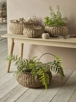 Cox & Cox Indoor Planting<Four Decorative Seagrass Planters