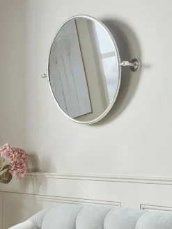 Cox & Cox Wall Mirrors<French Round Wall Mirror - Antique Silver