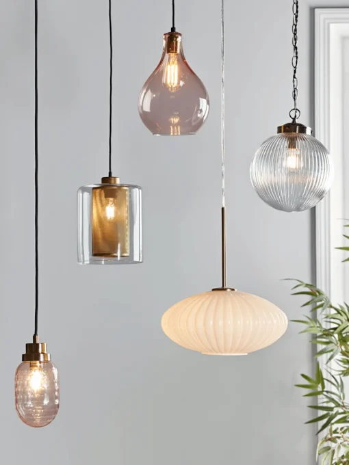 Cox & Cox Pendants<Glass & Brass Mesh Pendant