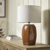 Cox & Cox Table Lamps|Bedside Lights<Glazed Burnt Orange Table Lamp