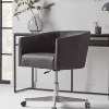 Cox & Cox Office Chairs<Leather Wheeled Tub Chair - Vintage Black
