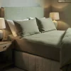 Cox & Cox Bedding|Bedding<Luxury Linen King Fitted Sheet - Olive Green