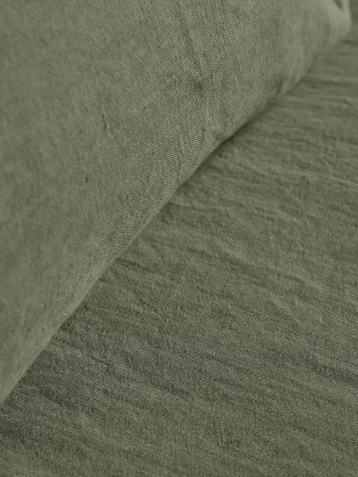 Cox & Cox Bedding|Bedding<Luxury Linen King Fitted Sheet - Olive Green