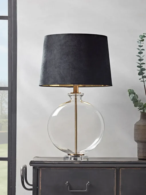 Cox & Cox Table Lamps<Navy & Brass Table Lamp