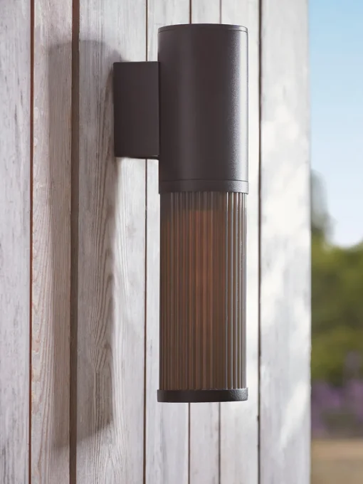 Cox & Cox Wall Lights<Outdoor Round Ribbed Wall Light