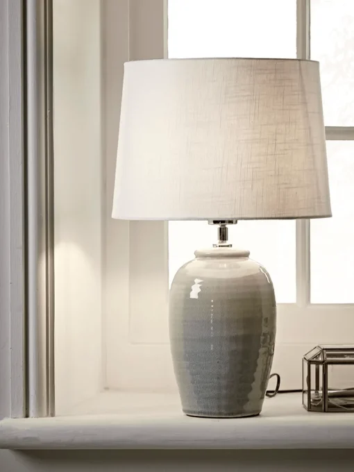 Cox & Cox Table Lamps|Bedside Lights<Ribbed Crackle Glaze Table Lamp