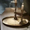 Cox & Cox Bowls, Dishes & Trinket Boxes<Round Textured Brass Tray - Small