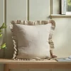 Cox & Cox Cushions|Cushions<Ruffle Cotton Linen Square Cushion - Natural