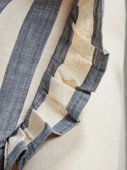 Cox & Cox Cushions|Cushions<Ruffle Square Cushion - Nautical Stripe