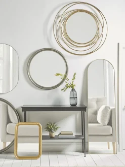 Cox & Cox Wall Mirrors<Slim Frame Oval Mirror - Soft Gold