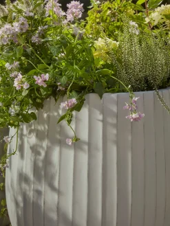 Cox & Cox Plant Pots & Troughs<Three Dove Grey Fluted Planters - Large