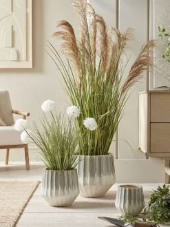 Cox & Cox Indoor Planting<Three Fluted Planters - Soft Sage