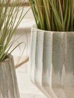 Cox & Cox Indoor Planting<Three Fluted Planters - Soft Sage