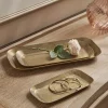 Cox & Cox Bowls, Dishes & Trinket Boxes<Three Golden Textured Trays