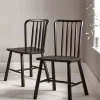 Cox & Cox Dining Chairs<Two Bergen Oak Dining Chairs - Black