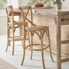 Cox & Cox Stools<Two Cross Back Counter Stools - Natural