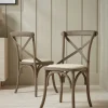 Cox & Cox Dining Chairs<Two Oak Cross Back Dining Chairs