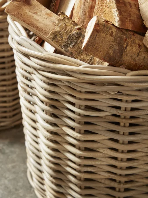 Cox & Cox Fireside<Two Rattan Log Baskets - Round