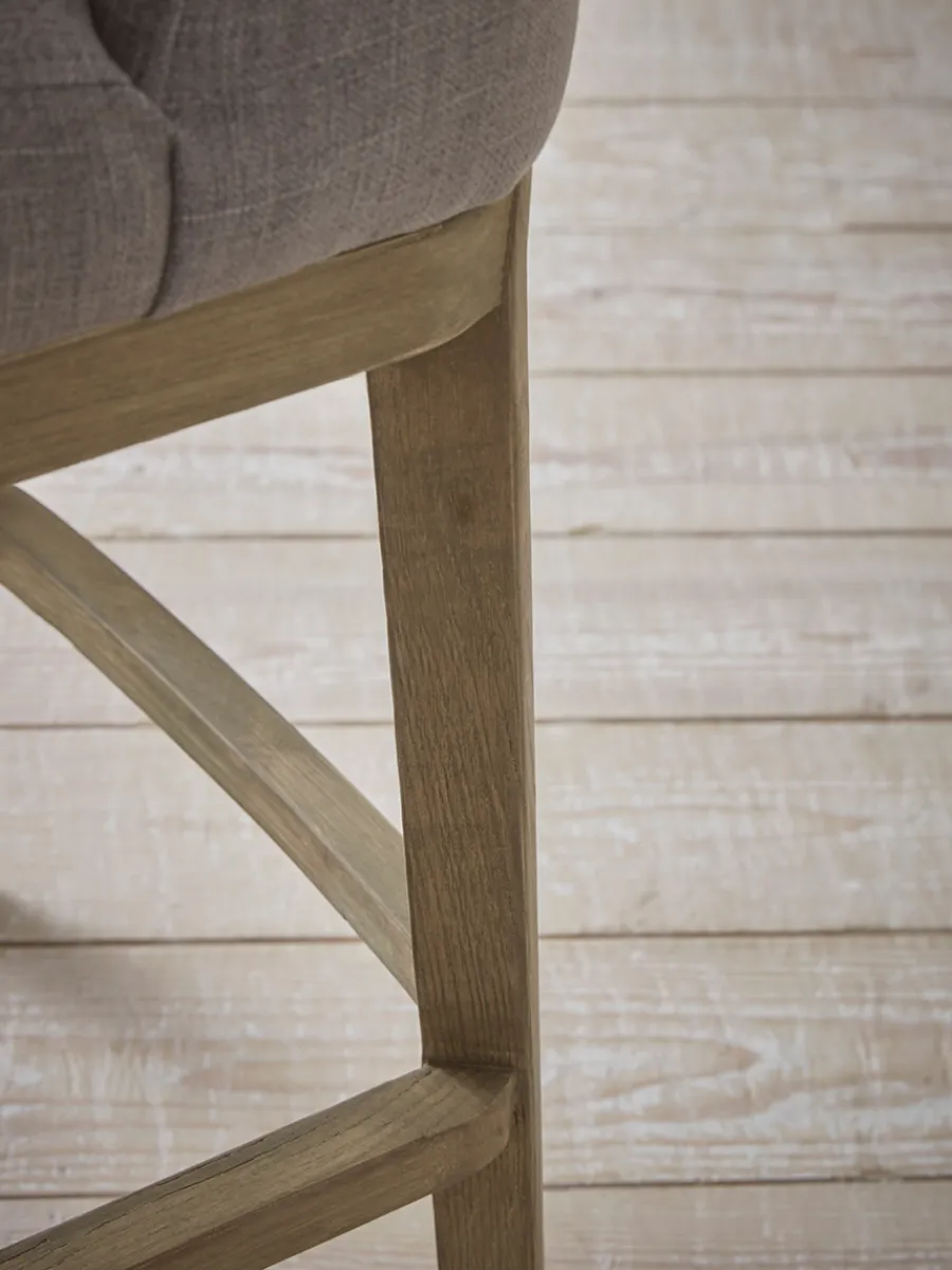 Cox & Cox Stools<Upholstered Bar Stool - Grey