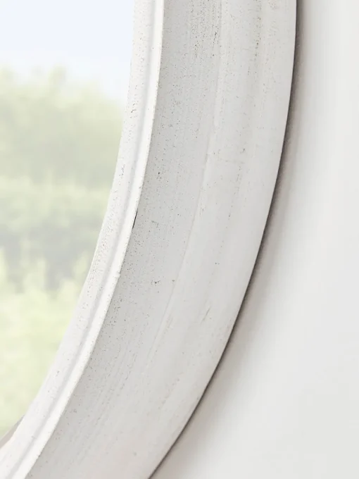 Cox & Cox Round Mirrors|Wall Mirrors<White Ribbed Round Mirror