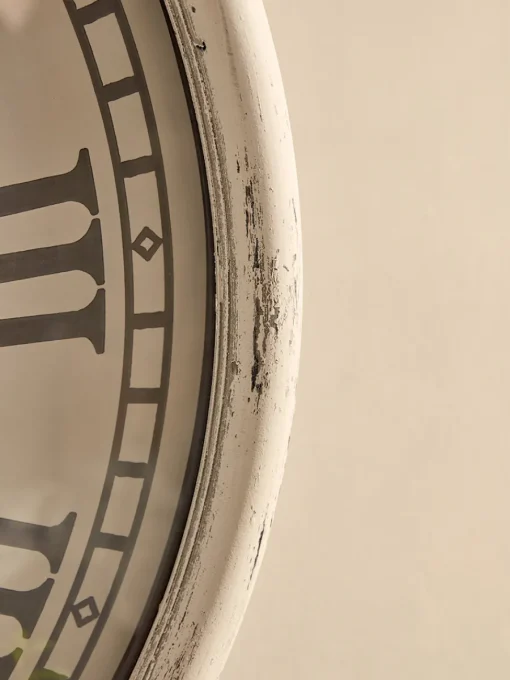 Cox & Cox Clocks<Whitewashed Embossed Clock